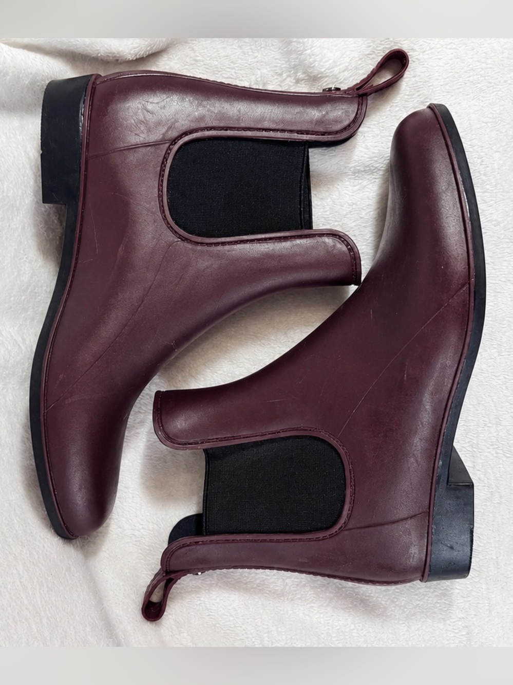 Sam Edelman Tinsley Wine Burgundy Chelsea Rain Boots Women’s Size 8